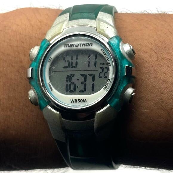 Turquoise Marathon Digital Watch - Picture 2 of 3